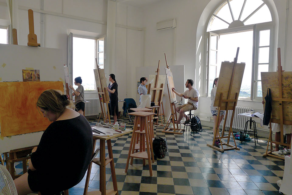 An art class in Siena, Italy