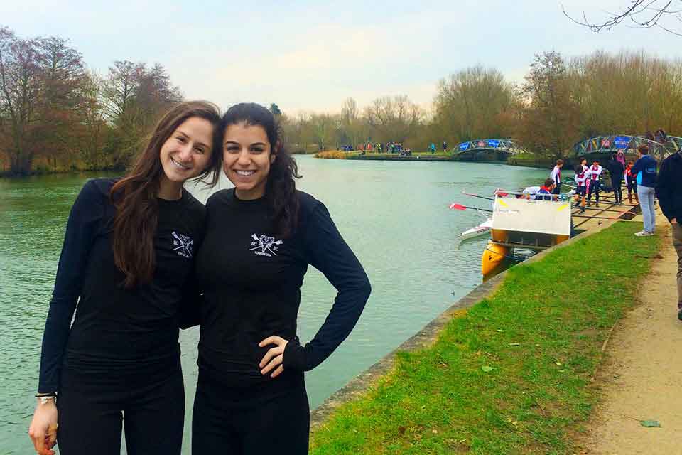 Dustin Fire and her friend pose after rowing