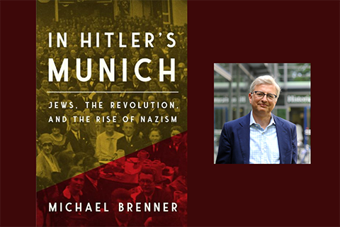 Book cover for Hitler's Munich and headshot of Michael Brenner