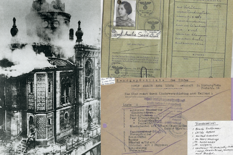 German paperwork and a destroyed synagoge