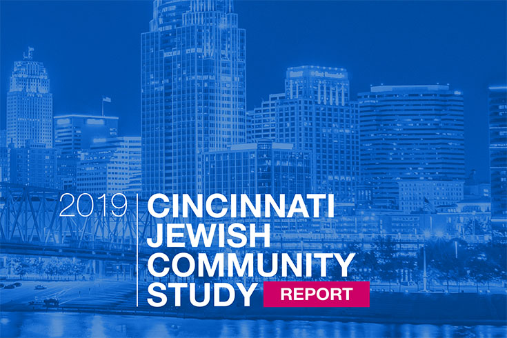 Cincinnati Jewish Community Study, report cover with skyline of Cincinnati