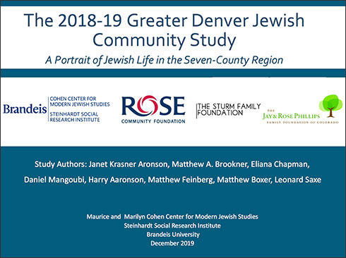 Denver Jewish Community Study 2018-19 Greater Denver Jewish Community Study report cover