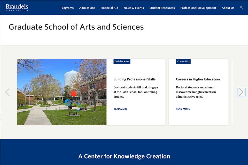 Graduate School of Arts and Sciences website homepage