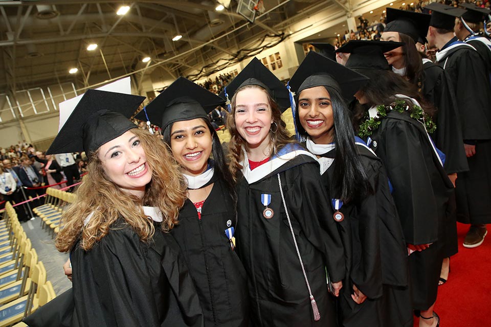 Group of smiling graduates