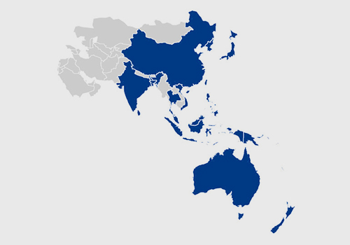 Map of the Asia-Pacific area.