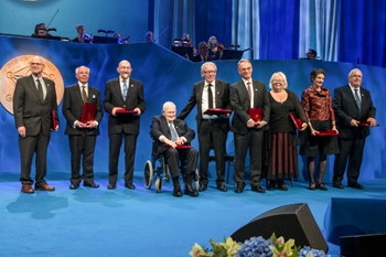 Marder, third from right, with her fellow awardees