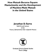 Cover page of Sarna's Matzah Article