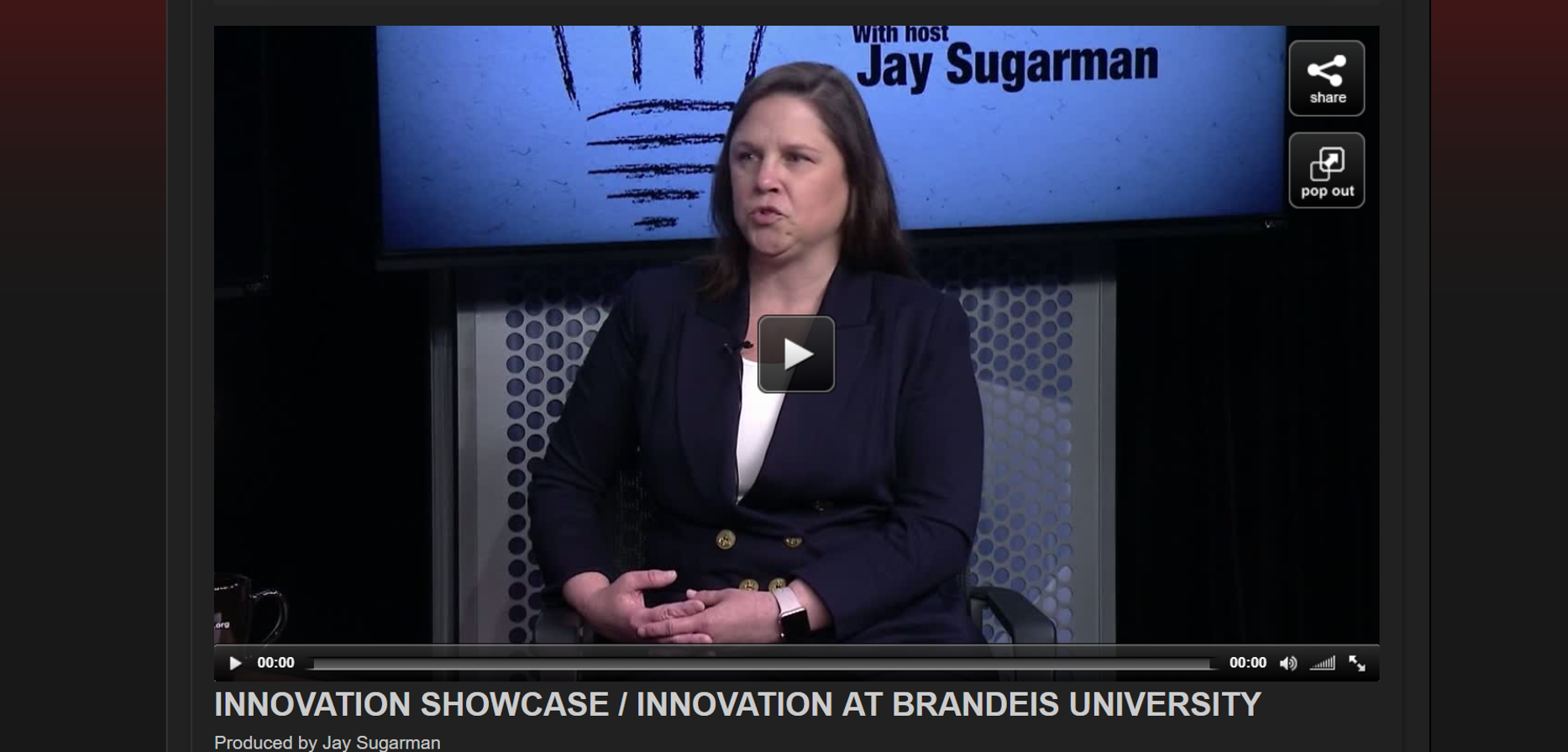 Rebecca Menapace speaking on NewTV's Innnovation Showcase