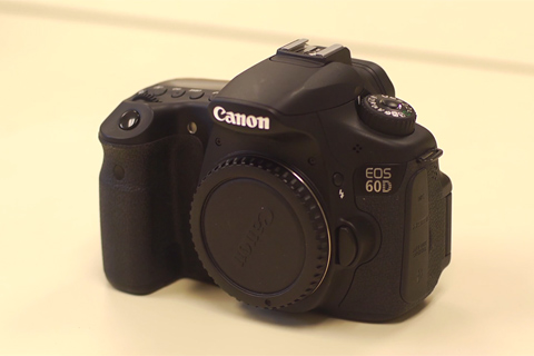 Front view of a Canon DSLR