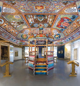 JEWEL IN THE CROWN: Five Brandeisians helped reconstruct the timber roof and polychrome wooden ceiling of the lost 18th-century Gwozdziec synagogue.