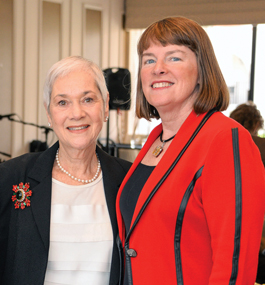Friedberg with Lisa M. Lynch, former interim president of Brandeis, at the BNC Scholarship Luncheon