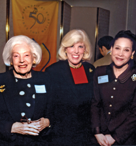 Rosaline and Marcia Cohn (at left), with then institutional advancement SVP Nancy Winship, P'10, P'13.