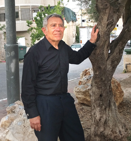 David Maeir-Epstein '71, standing on Asael Street in Jerusalem.