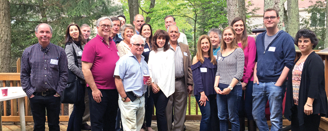 Professor Tom Doherty with attendees at a Faculty in the Field event in New Jersey.