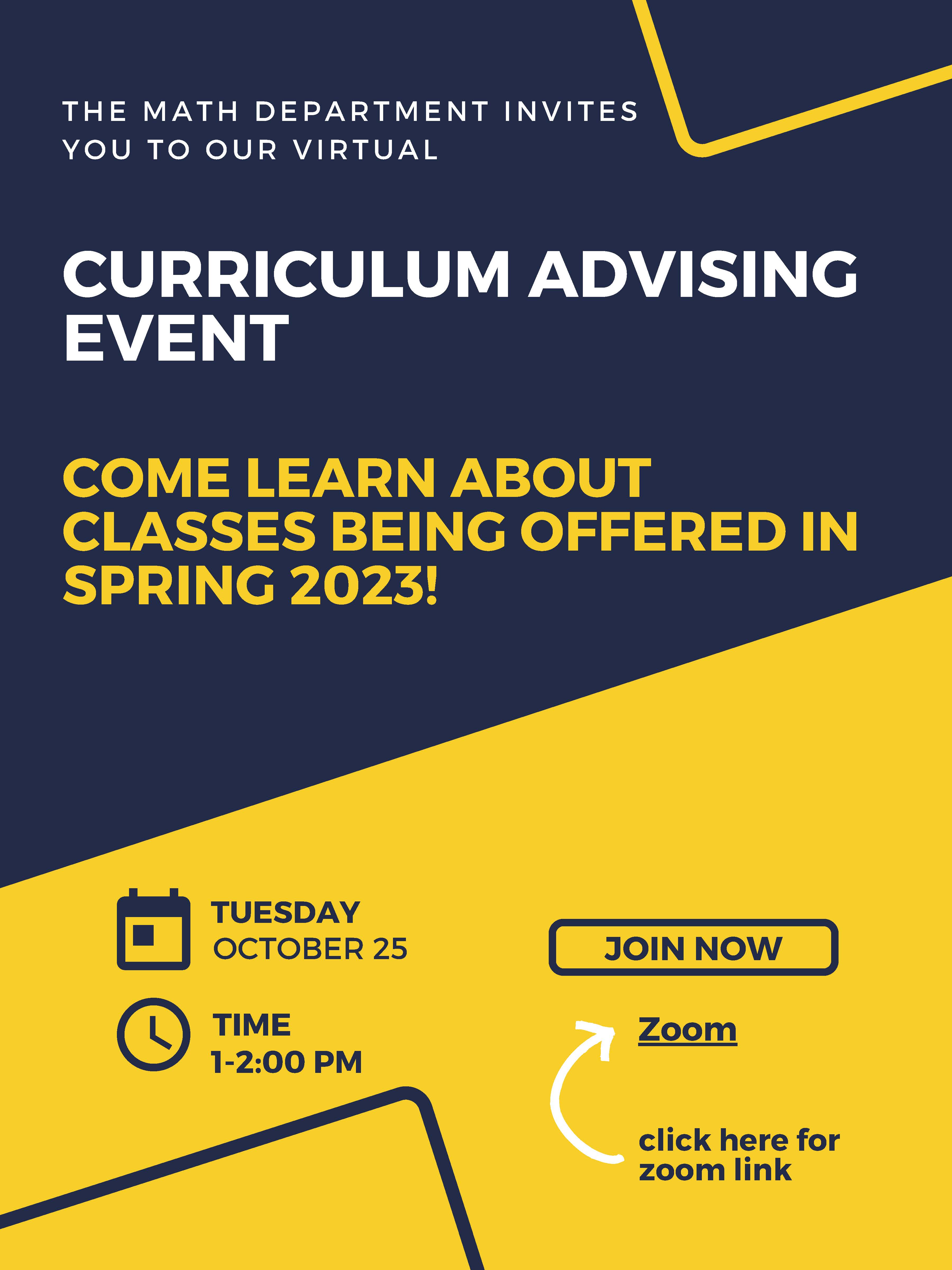 poster for advising event