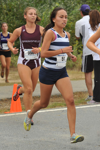 Amelia Lundkvist '14 running at the University of Massachusetts Dartmouth meet
