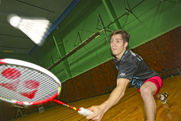 nicholas waller playing badminton