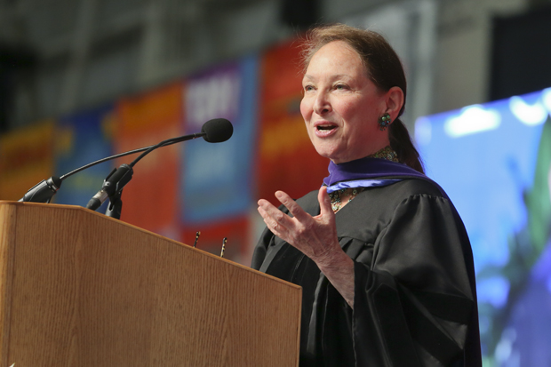 Rosalie Abella addresses the Commencement crowd.