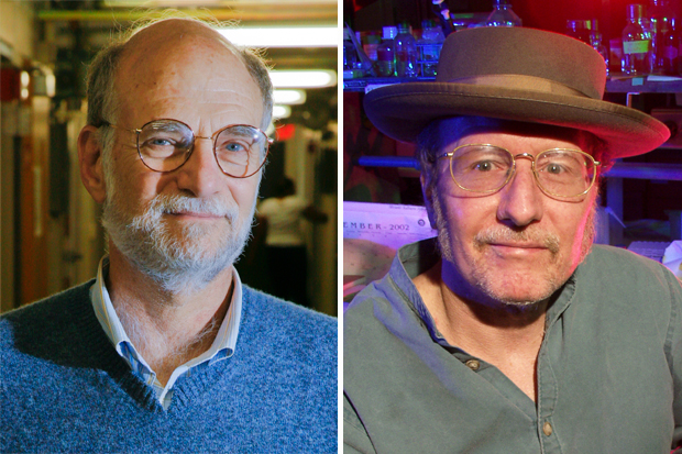 Michael Rosbash, the Peter Gruber Endowed Chair in Neuroscience and professor of biology, and Jeffrey C. Hall, professor emeritus of biology, winners of the 2017 Nobel Prize in Physiology or Medicine.