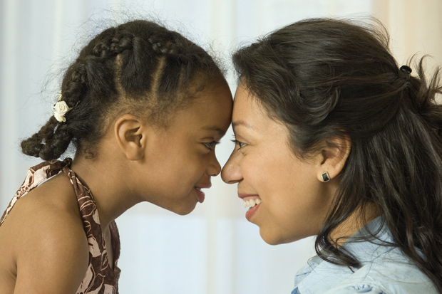 stock photo of child and woman