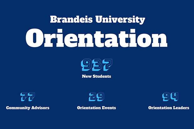 brandeis university orientation facts. There are 939 new students, 79 orientation leaders and 29 events