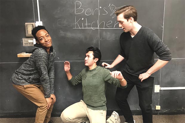 students in Boris' Kitchen group acting