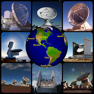 Network of telescopes that are part of the EHT. 