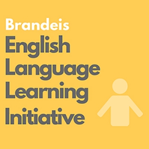 yellow logo of the Brandeis English Language Learning Initiative