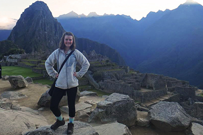 Alisha Cardwell, Assistant Director of Study Abroad, at Machu Pichu
