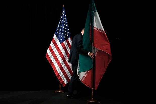 US and Iranian flags next to each other