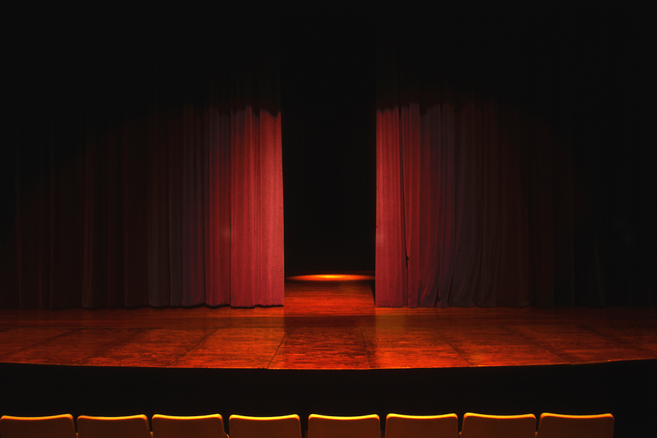 Stage in an empty theater