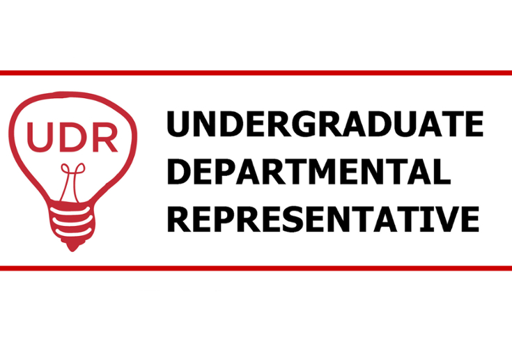 udr logo. text read undergraduate departmental representative
