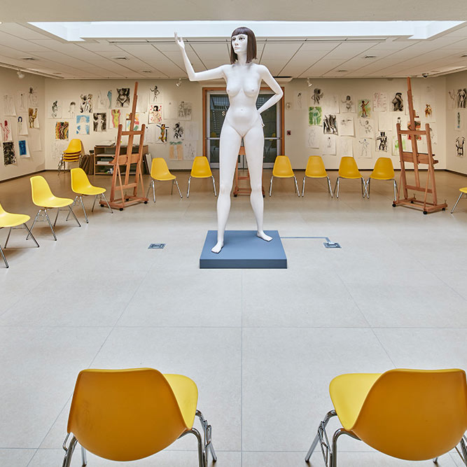 David Shrigley, installation view of Life Model II
