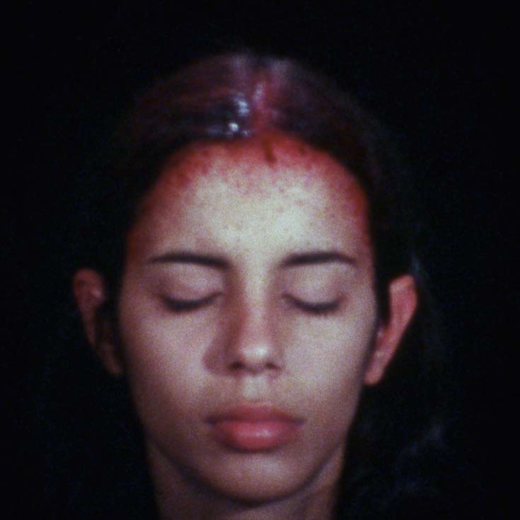 Ana Mendieta, Sweating Blood (video still)