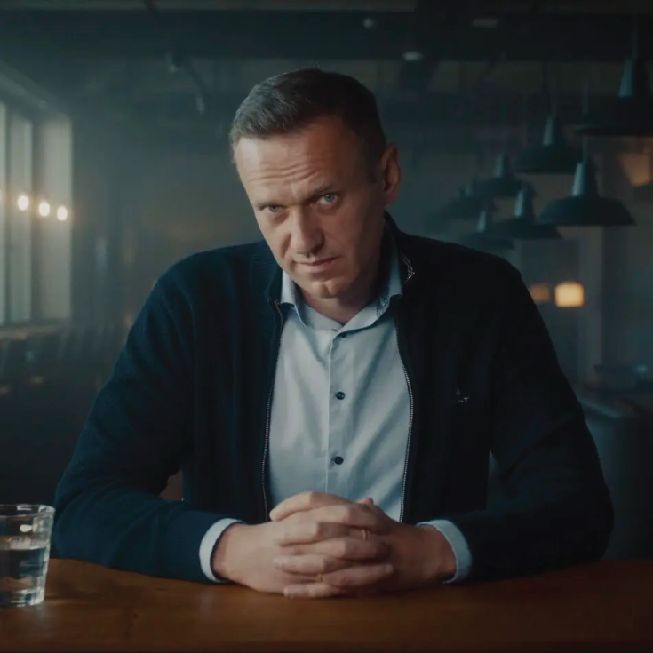 Screen still of Alexei Navalny
