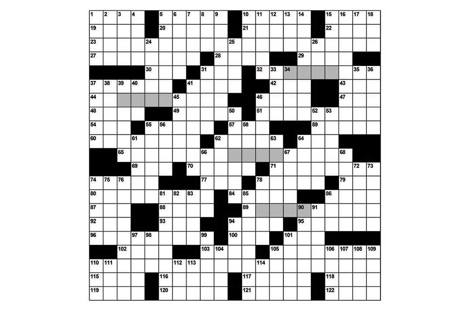 Blank crossword puzzle