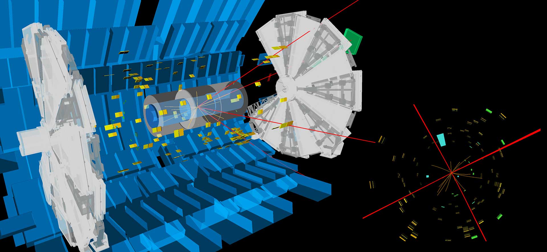 Illustration of a Higgs boson candidate decay to four muons