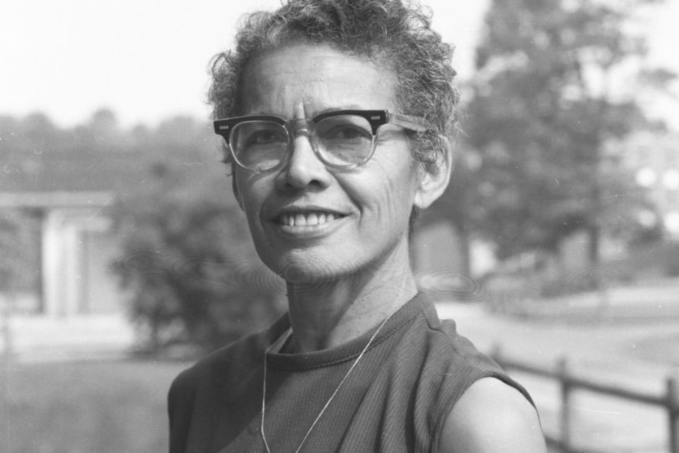 Pauli Murray on the Brandeis campus.