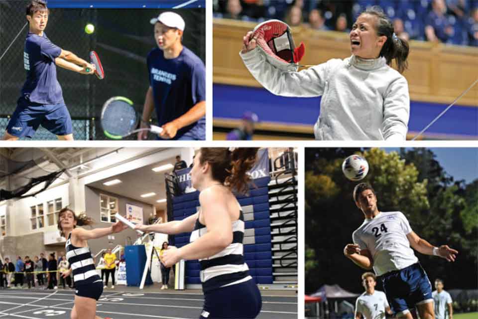 Collage of four athletics stories