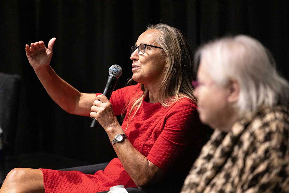 Dorothee Kern speaks during a panel discussion.