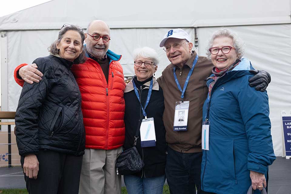 Alumni pose for a photo during the Welcome Reception