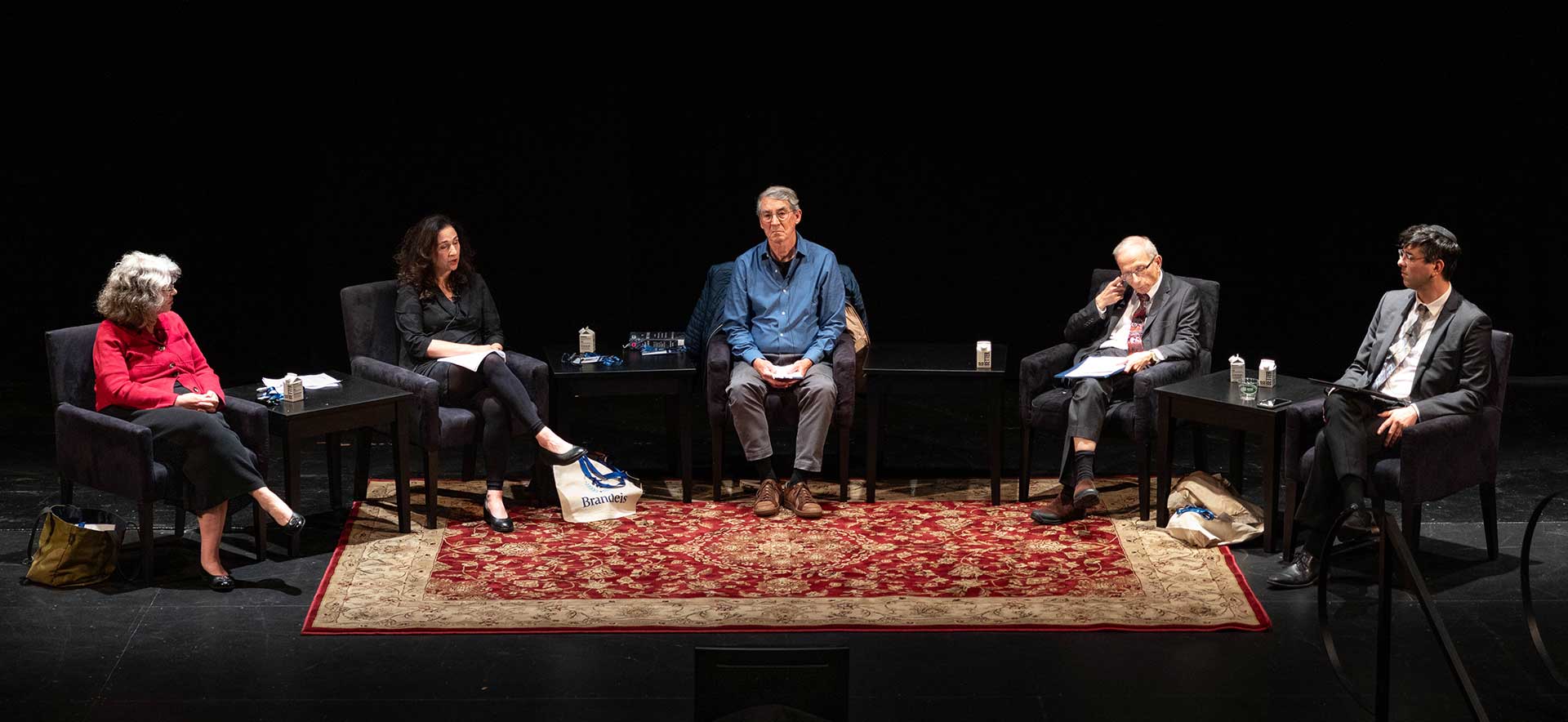 Janet Aronson, Lisa Fishbayn Joffe, Joseph Reimer, Jonathan Sarna, and Alexander Kaye sit on a panel