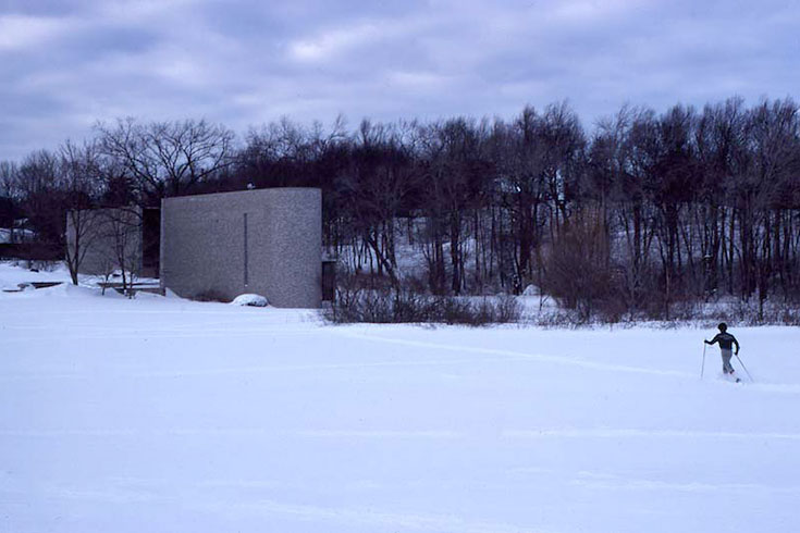 A person skiing across Chapels Field