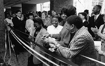 People cutting the ribbon at the ICC inaugural celebration