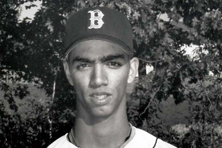 Nelson Figueroa in a baseball hat