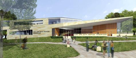 Rendering of the Carl and Ruth Shapiro Admissions Center