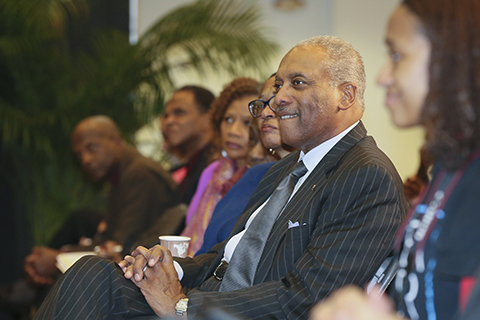 Curtis H. Tearte '73 sits in audience