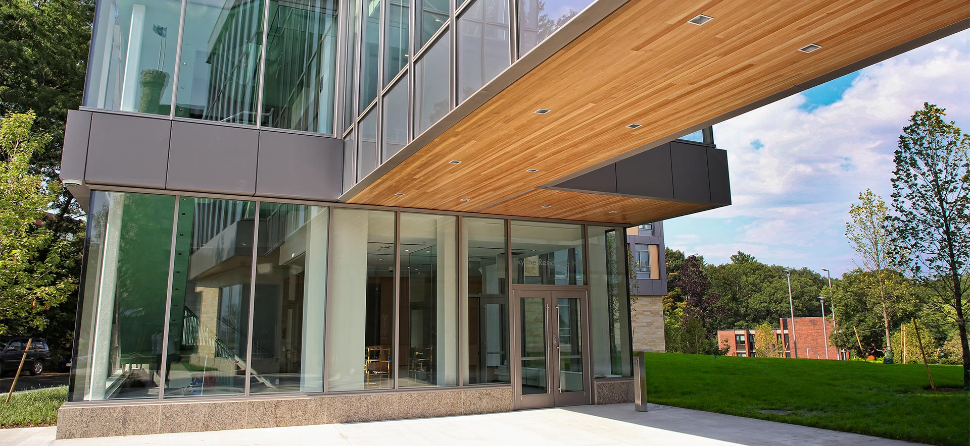 The Skyline Residence Hall entrance