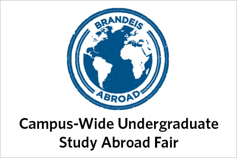 Brandeis abroad logo. Text reads: Undergraduate study abroad fair