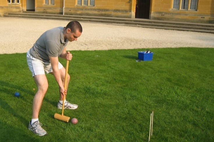 David Bernstein playing croquet in the U.K.